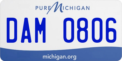 MI license plate DAM0806