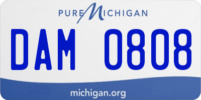 MI license plate DAM0808