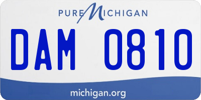 MI license plate DAM0810