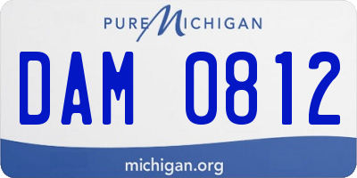 MI license plate DAM0812