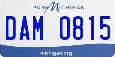 MI license plate DAM0815