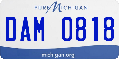 MI license plate DAM0818