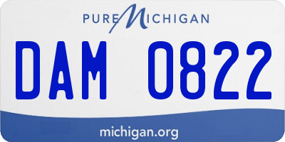 MI license plate DAM0822