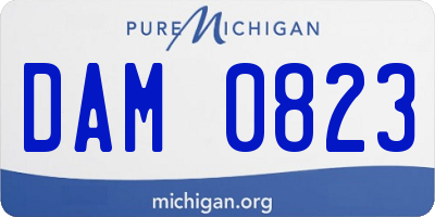 MI license plate DAM0823