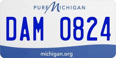 MI license plate DAM0824