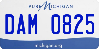 MI license plate DAM0825
