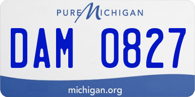 MI license plate DAM0827