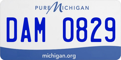 MI license plate DAM0829