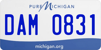 MI license plate DAM0831