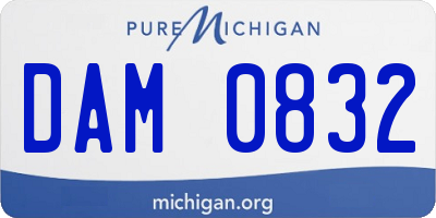 MI license plate DAM0832