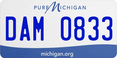 MI license plate DAM0833