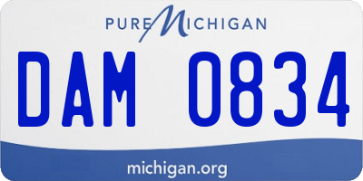 MI license plate DAM0834