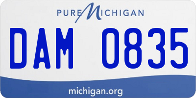 MI license plate DAM0835