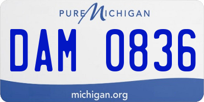 MI license plate DAM0836