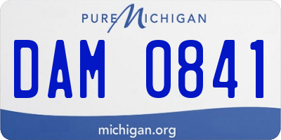 MI license plate DAM0841