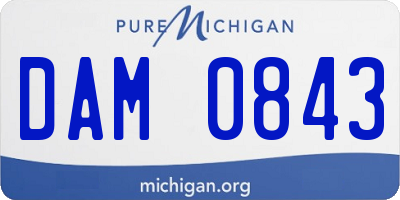 MI license plate DAM0843
