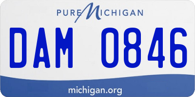 MI license plate DAM0846