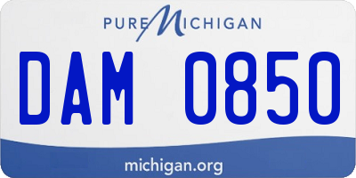 MI license plate DAM0850