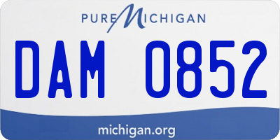 MI license plate DAM0852