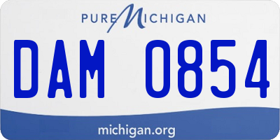 MI license plate DAM0854