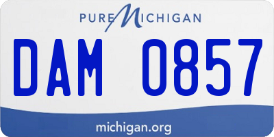 MI license plate DAM0857