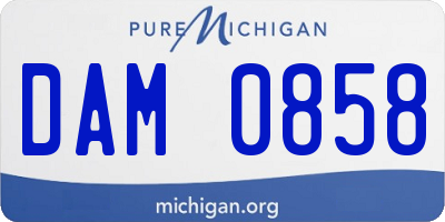 MI license plate DAM0858