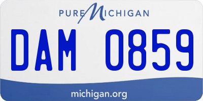 MI license plate DAM0859