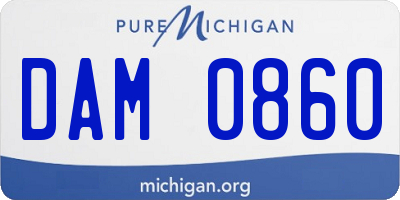 MI license plate DAM0860