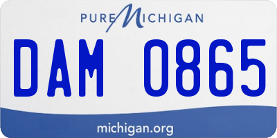 MI license plate DAM0865
