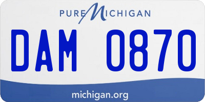 MI license plate DAM0870
