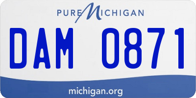 MI license plate DAM0871