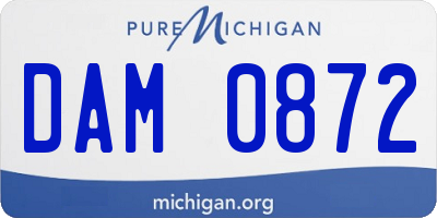 MI license plate DAM0872