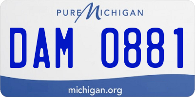 MI license plate DAM0881