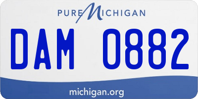 MI license plate DAM0882