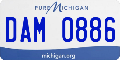 MI license plate DAM0886