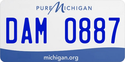 MI license plate DAM0887