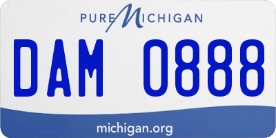 MI license plate DAM0888