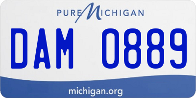 MI license plate DAM0889