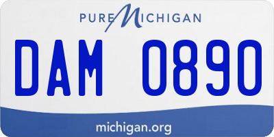 MI license plate DAM0890