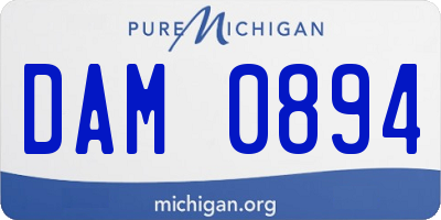 MI license plate DAM0894