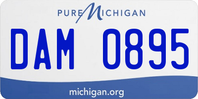 MI license plate DAM0895