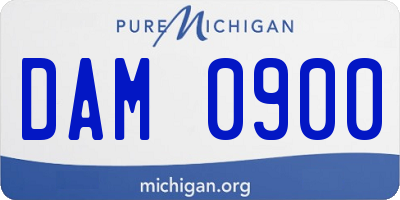MI license plate DAM0900