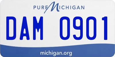 MI license plate DAM0901