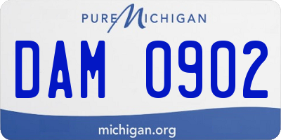 MI license plate DAM0902