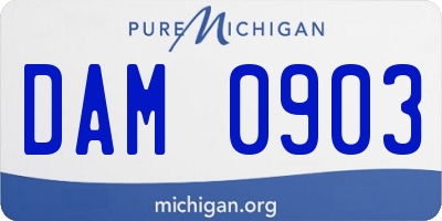 MI license plate DAM0903