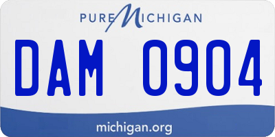 MI license plate DAM0904