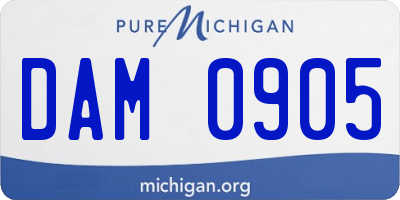 MI license plate DAM0905