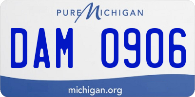 MI license plate DAM0906