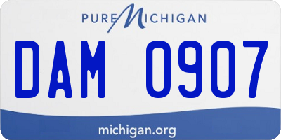 MI license plate DAM0907