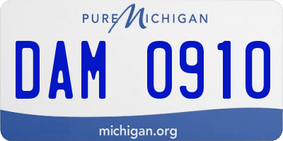 MI license plate DAM0910